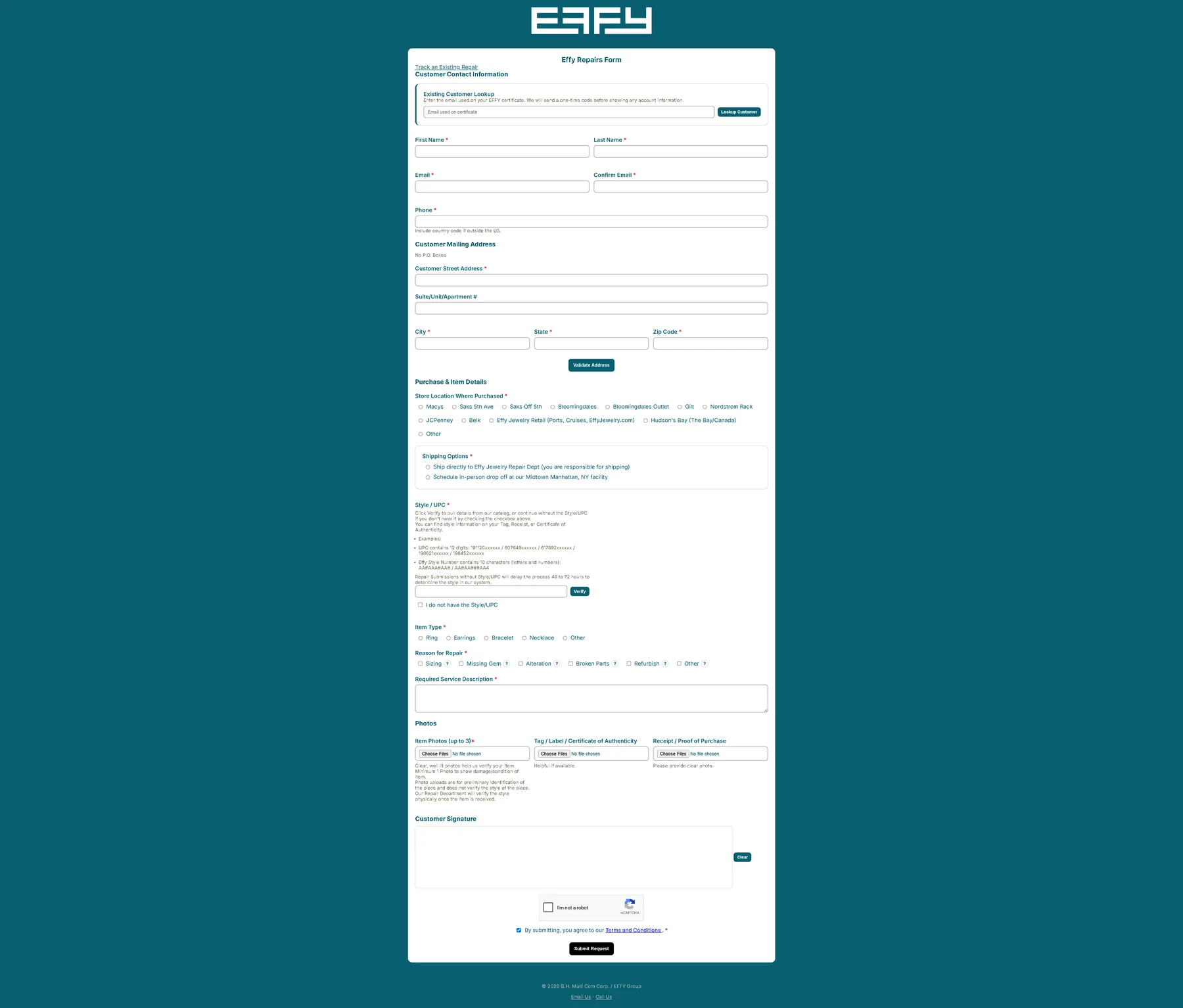 Form application interface