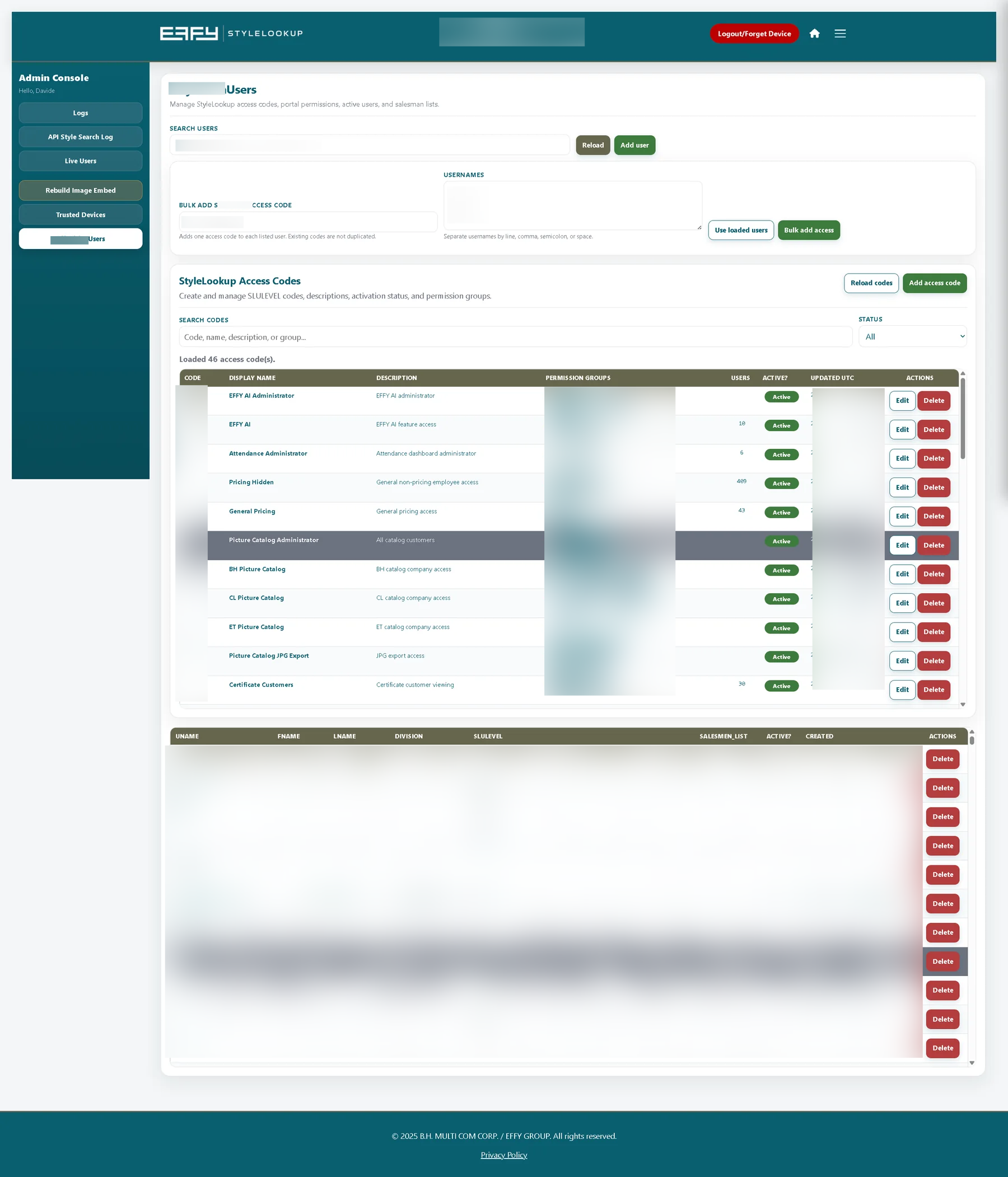 AdminPanel application interface